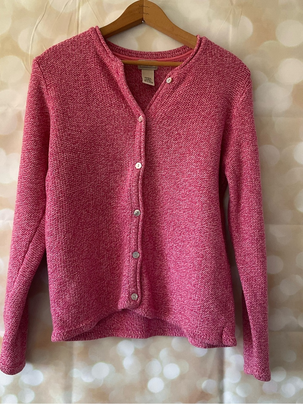 Vintage L.L. Bean Pink Knit Cardigan
